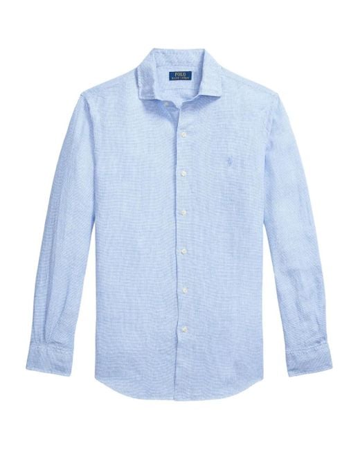 Polo Ralph Lauren Blue Sport Shirt Long Sleeve for men
