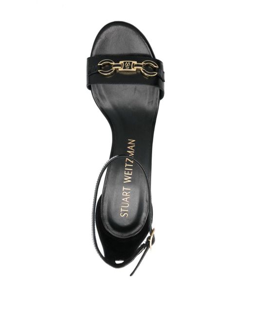 Stuart Weitzman Black Sw Signature 70mm Leather Sandal