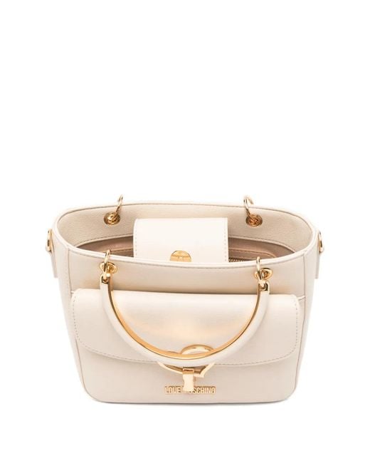 Love Moschino Natural Heart-Appliqué Mini Bag