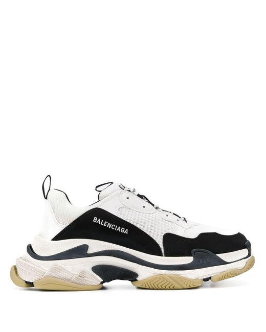 Balenciaga Leer Triple S Low-top Sneakers voor heren - Lyst