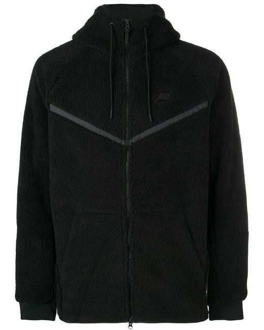 Nike Black Furry Hooded Jacket for men