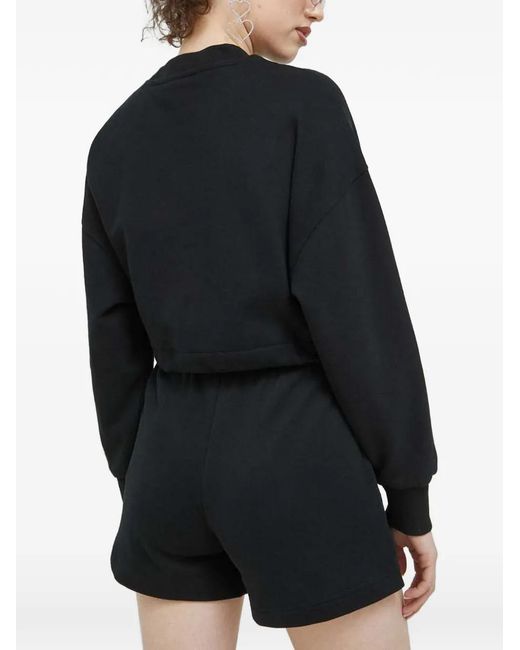 HUGO Black Logo-Detail Drawstring Sweatshirt