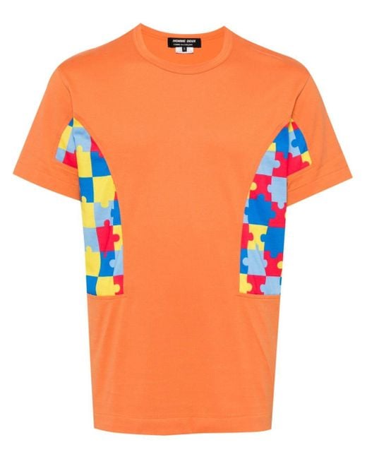 Comme des Garçons T-Shirt mit Puzzle-Print in Orange für Herren