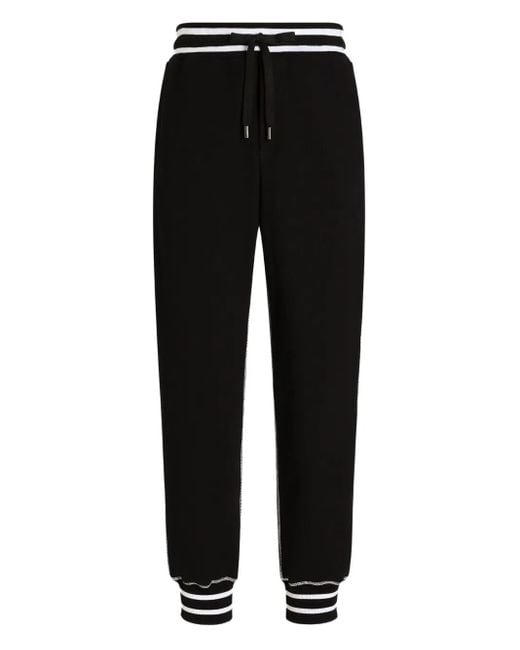 Pantaloni Sportivi Con Logo E Righe Laterali di Dolce & Gabbana in Black da Uomo