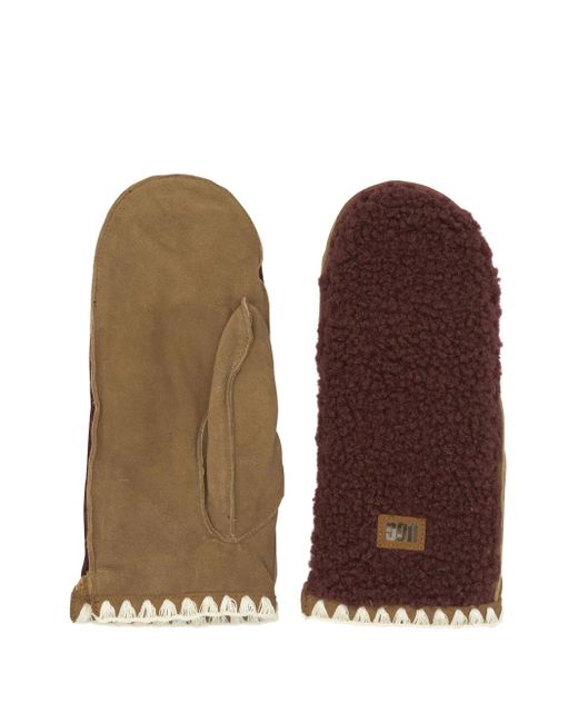 Ugg Brown Logo-Patched Gloves