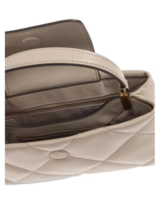 Tory Burch Metallic Kira Quilted-Desing Tote Bag