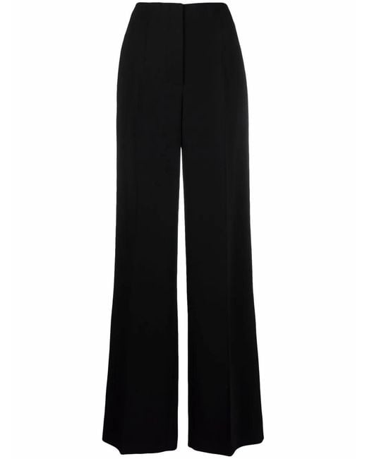 Alberta Ferretti Black High-Waisted Straight-Leg Trousers