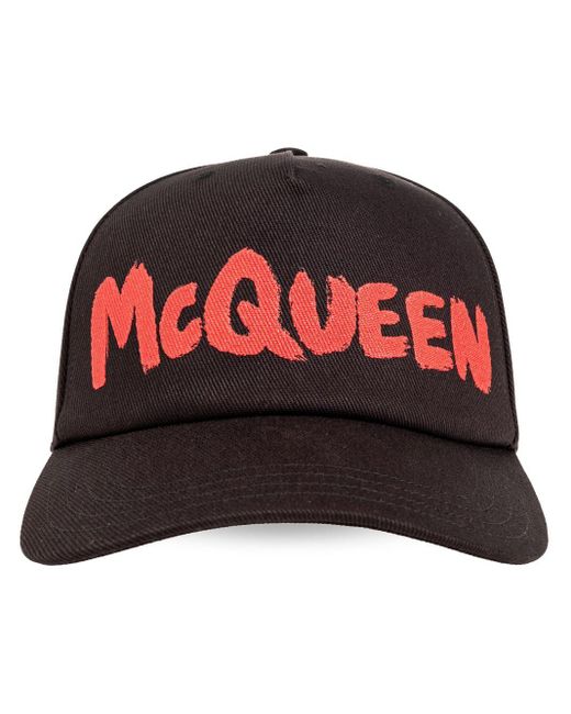 Alexander McQueen Red Logo-print Baseball Cap for men