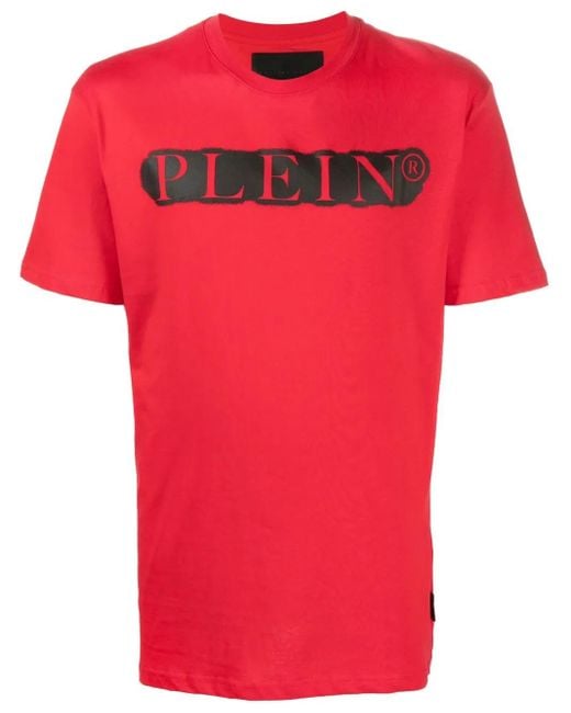 Philipp Plein Red Spray-Effect T-Shirt for men
