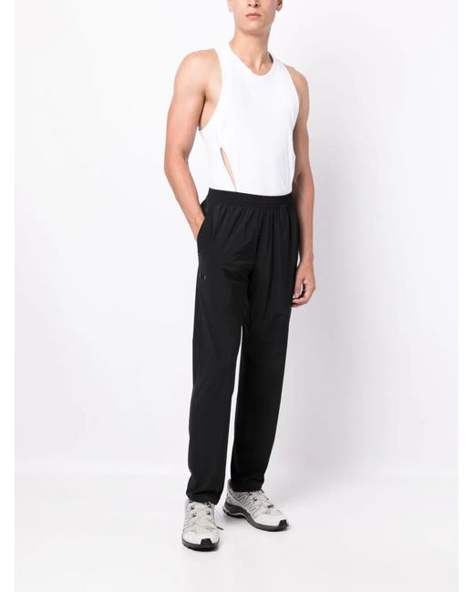 True Tribe Black Logo-Patch Elasticated-Waist Trousers for men