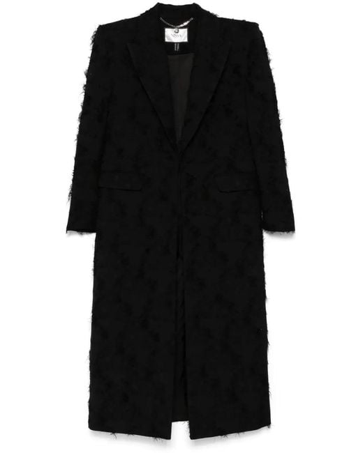 Nissa Black Fringed Coat