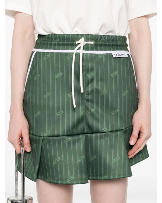 Gcds Green Pinstripe Miniskirt