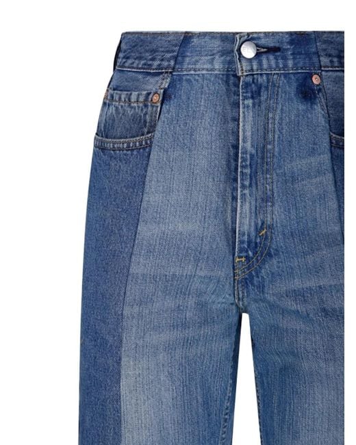 E.L.V. Denim Jeans Met Vlakken in het Blue