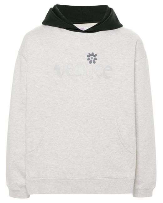 ERL White Graphic-print Cotton Hoodie for men