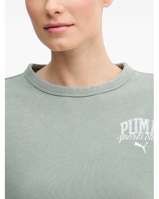 PUMA Green Logo-Print Sweatshirt