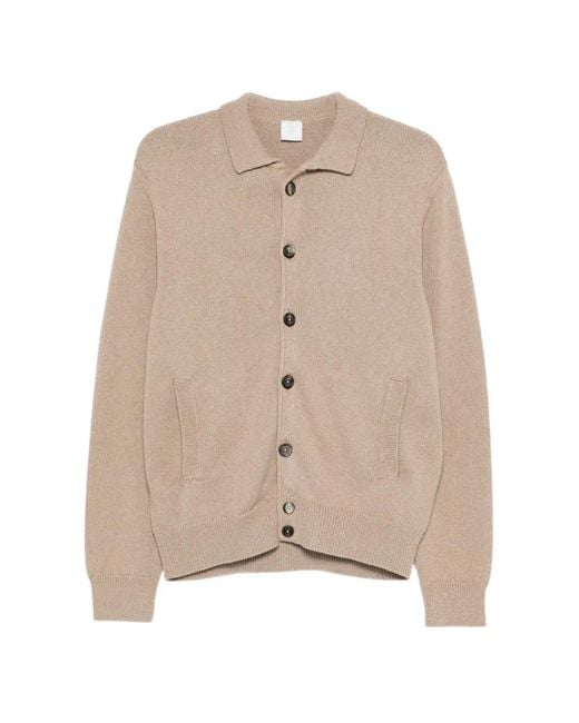 Eleventy Natural Button Cotton Cardigan for men