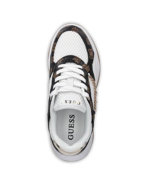 Guess White Harpaa Chain-Logo Sneakers