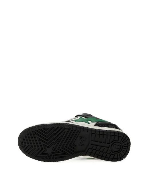 A Bathing Ape Green Bape Sk8 Sta #1 M2 Lace-Up Sneakers for men