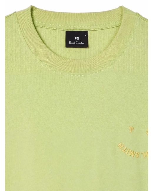 Paul Smith Green Embroidered-Logo T-Shirt for men