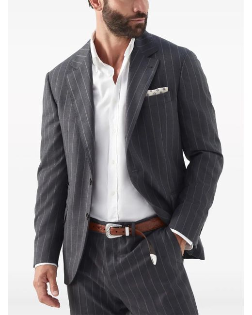Brunello Cucinelli Wollen Blazer in het Blue voor heren