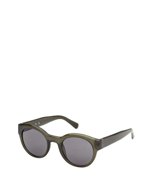 Guess Gray Round-Frame Sunglasses for men