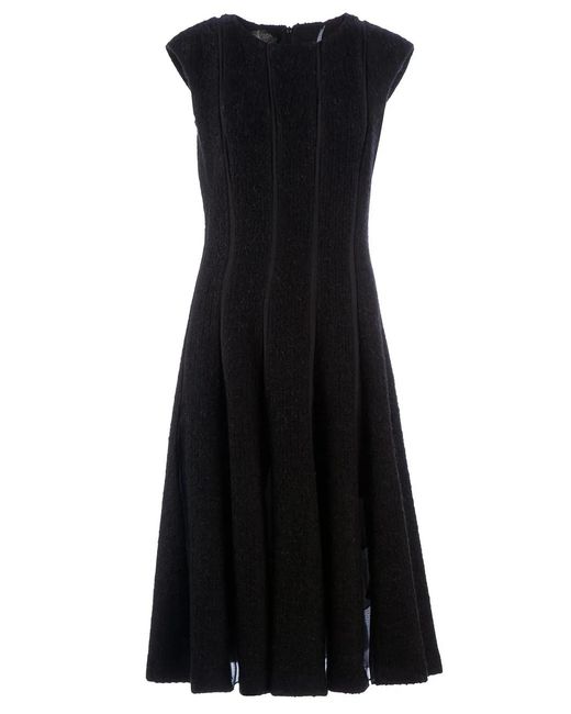Giambattista Valli Black Pleated Flared Dress
