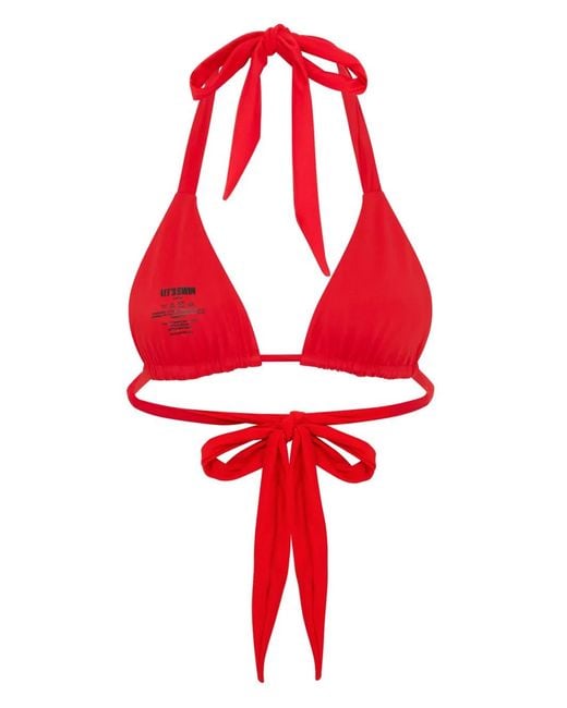 Let's Swim Red Triangle Bikini Top