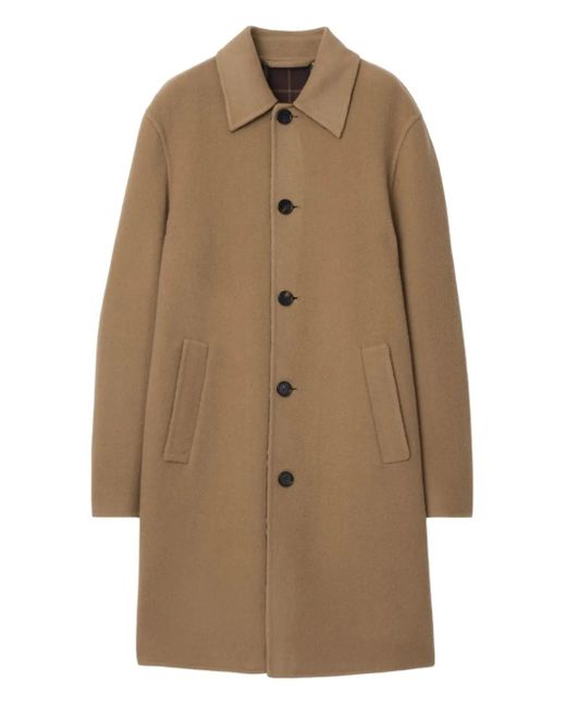 Burberry Natural Wool Mid-Length Car Coat for men