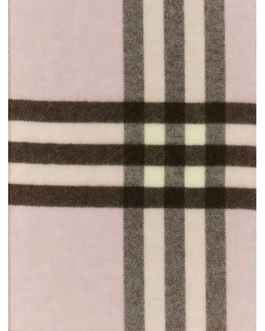 Burberry Pink Contrast Check Cashmere Scarf