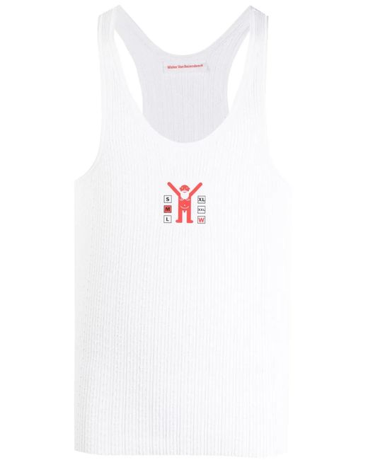 Walter Van Beirendonck White Jock Graphic-Print Tank Top for men