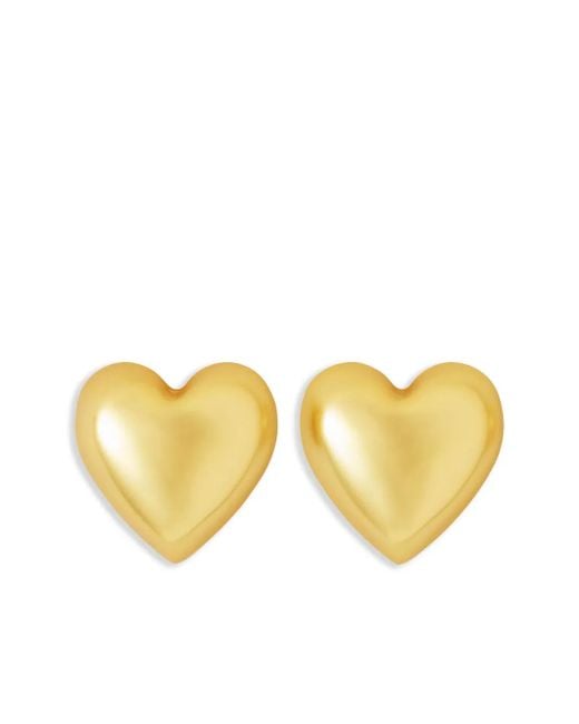 Roxanne Assoulin Metallic Puffy Heart Earrings