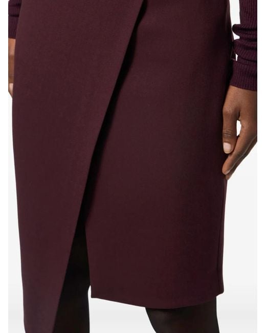 Elisabetta Franchi Purple Asymmetrical Bordeaux Skirt With Wrap-Style Front
