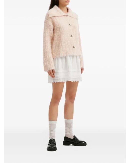 B+ AB Natural Buttoned Collar Cardigan