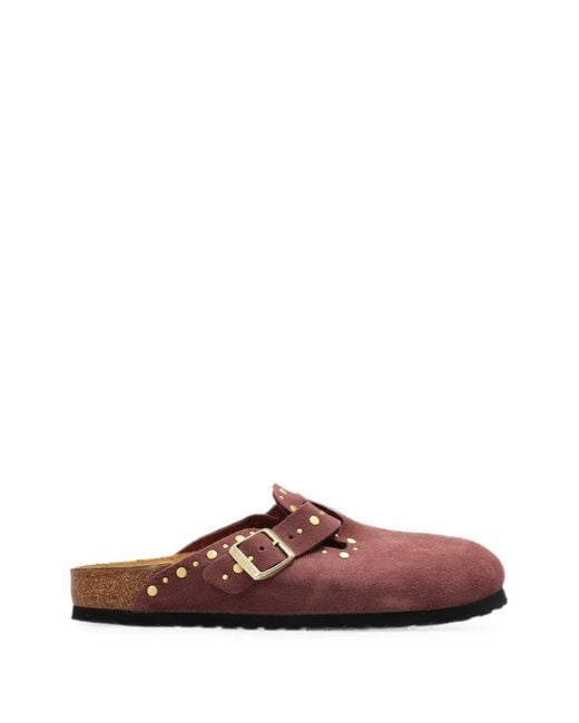 Birkenstock Brown Boston Rivet-Border Clogs