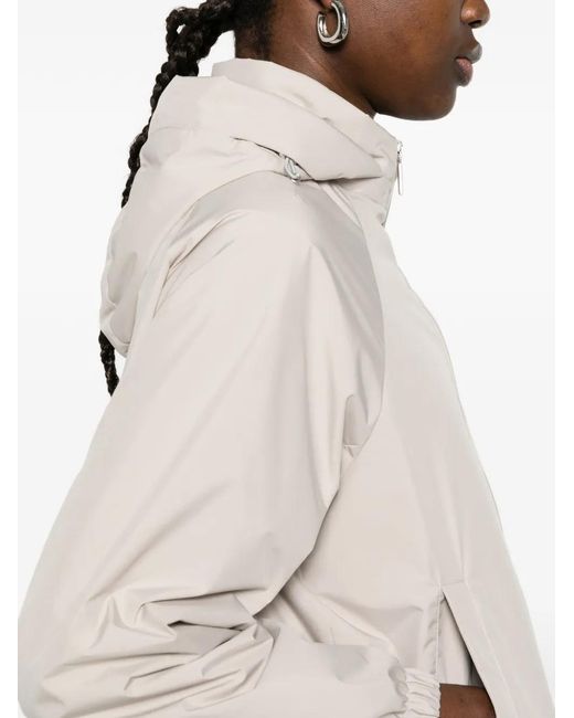 Moorer White Cylia Hooded Zip Jacket