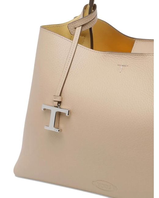 Tod's Natural Medium Leather Tote Bag