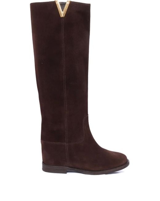 Bottines En Daim À Détail De V Via Roma 15 en coloris Red