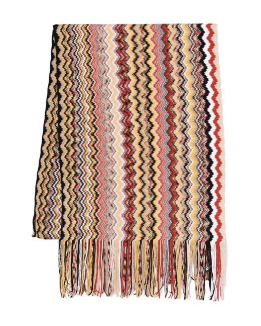 Bufanda con motivo en zigzag Missoni de color Natural