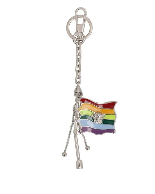Versace White Flag Keyring