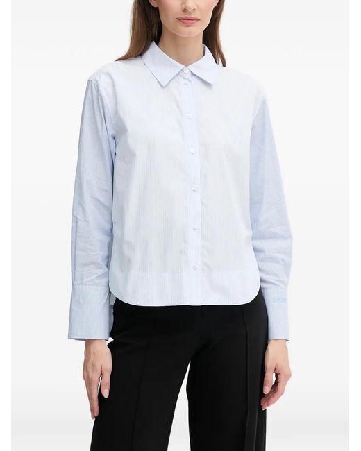 DKNY Gestreept Blouse in het White