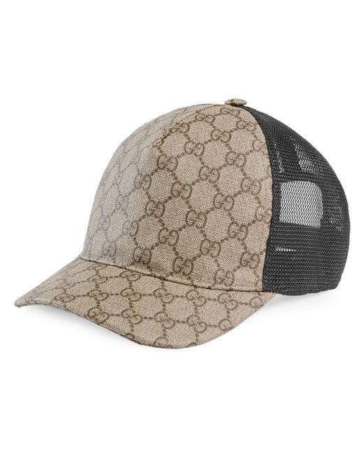 Gucci Gray Gg Supreme Baseball Hat for men