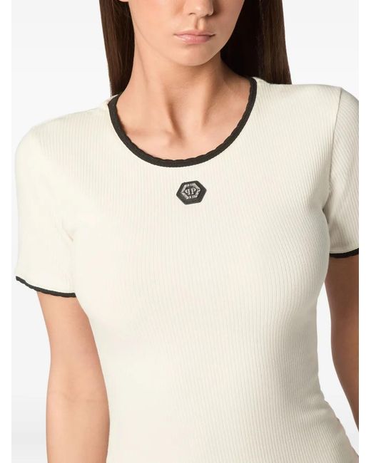 Philipp Plein White Stretch-Cotton Dress
