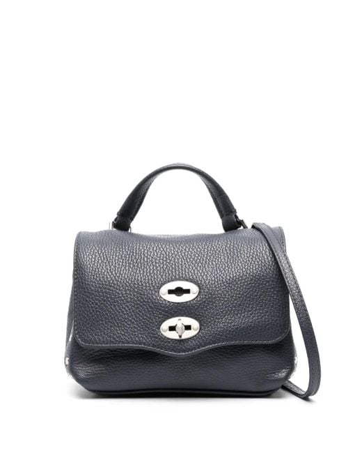 Zanellato Blue Small Postina Leather Crossbody Bag