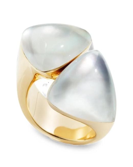 Vhernier White Freccia Rock Crystal And Mother-Of-Pearl Ring