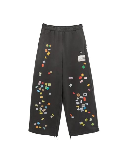 Maison Mihara Yasuhiro Gray Price-Tag Sticker Printed Wide Sweat Pants