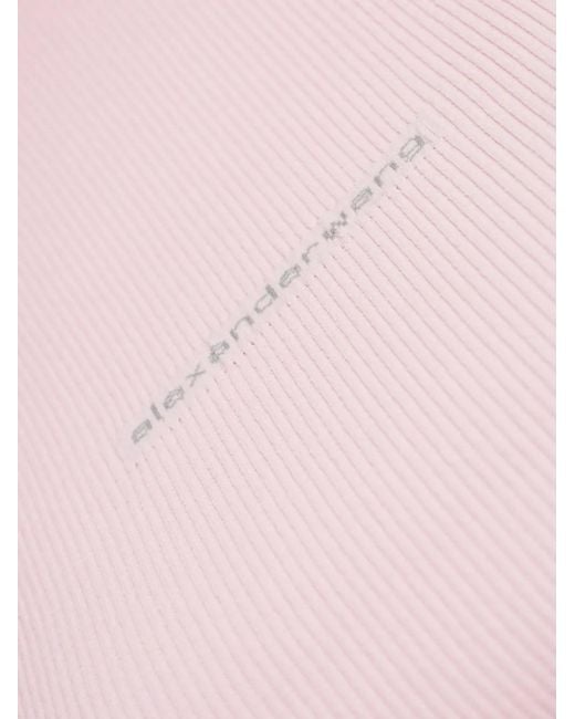 Alexander Wang Pink Knit Logo Baby Tee