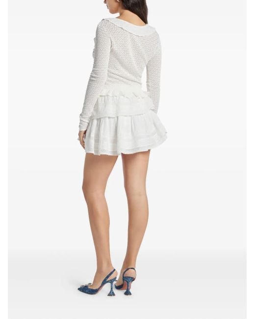 LoveShackFancy White Nilah Ruffled Mini Dress