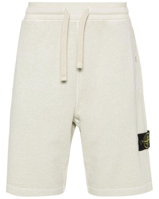 Pantalones cortos de chándal con distintivo Compass Stone Island de hombre de color Natural
