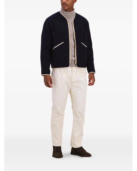 Fortela Blue Trim Zip Wool Jacket for men