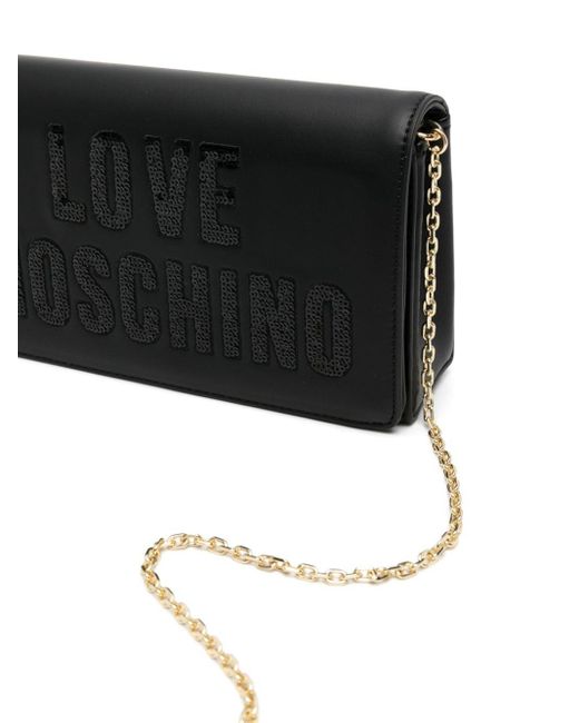 Love Moschino Black Logo-appliqué Crossbody Bag